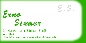 erno simmer business card