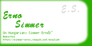 erno simmer business card